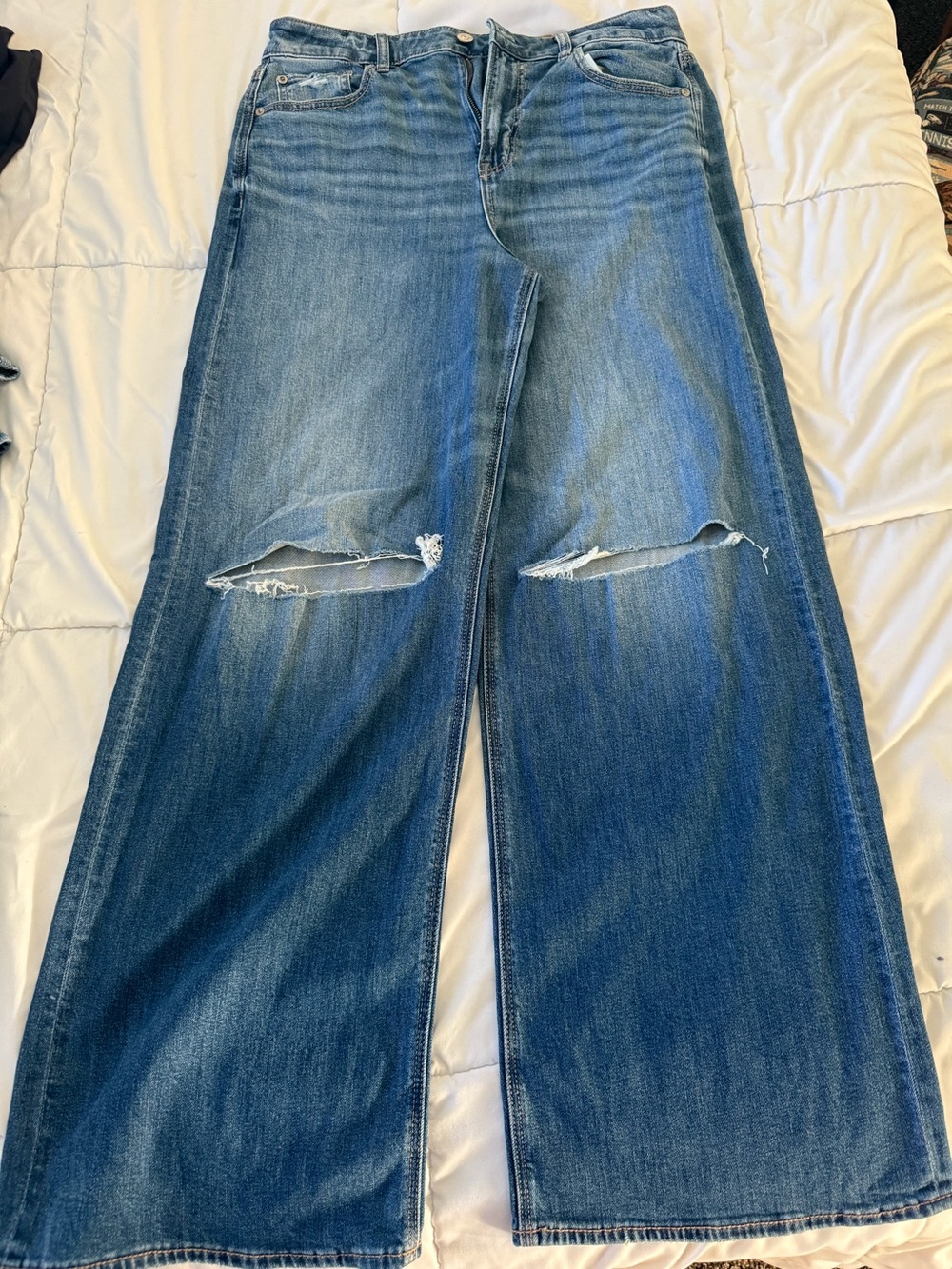 American Eagle Wide Leg Distressed Blue Women’s Jeans